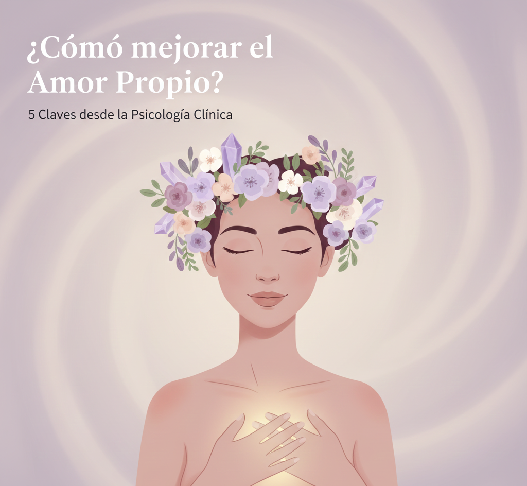 Representación visual del amor propio y bienestar emocional